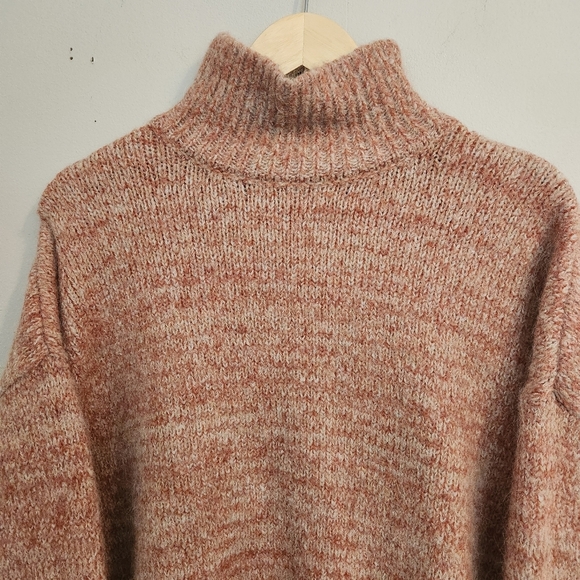 Zara Alpaca Blend Turtleneck Sweater - Blush Pink - Boxy & Oversized Fit - Picture 12 of 13